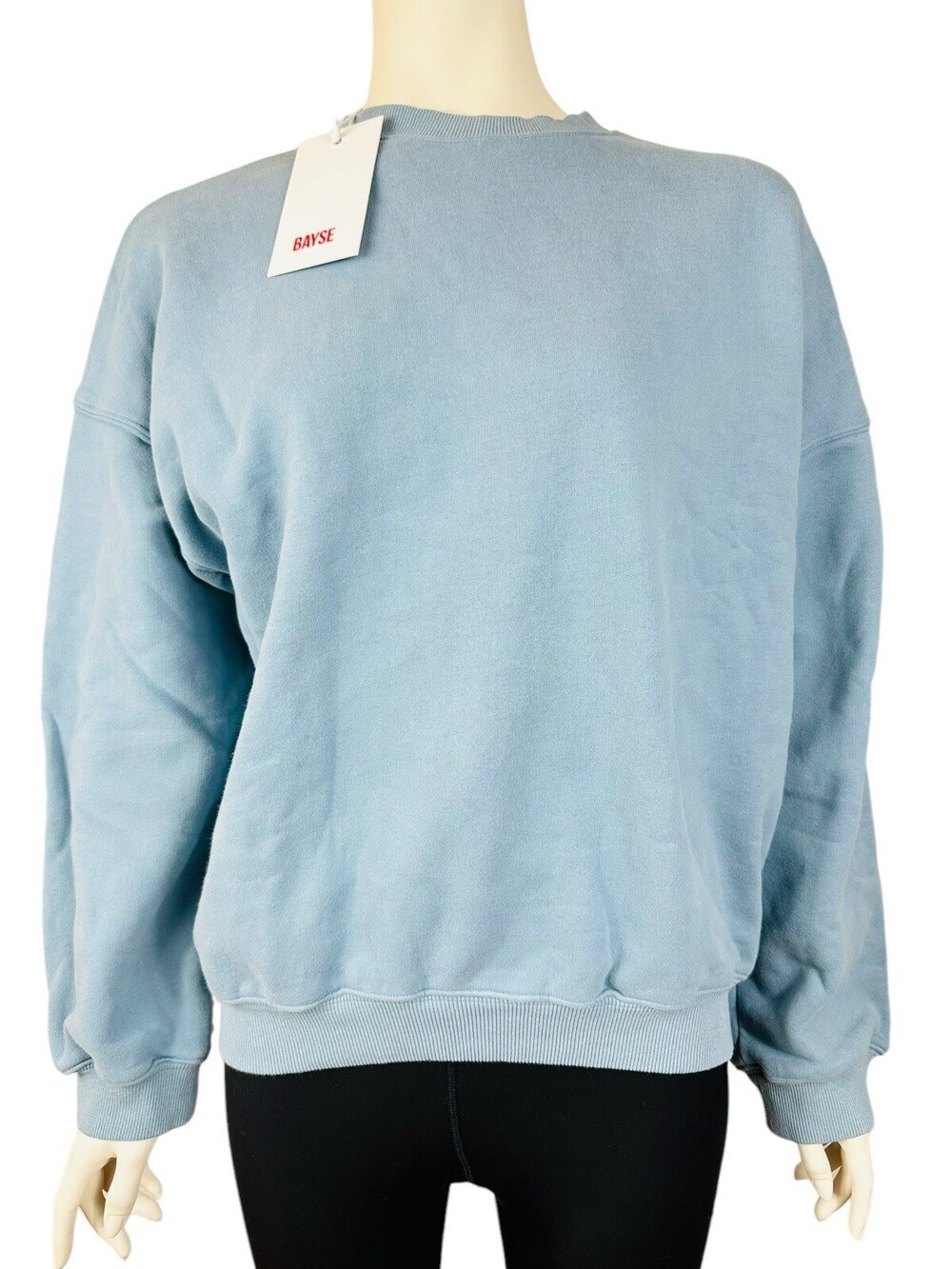 Bayse Oversized Sweater Women's XS/S Cadet Blue Pullover Sweatshirt Terry $89